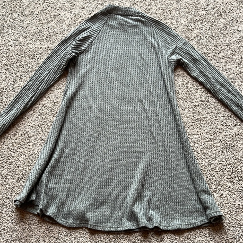 Ribbed Long Sleeve Shirt Dress - Picture 4 of 4